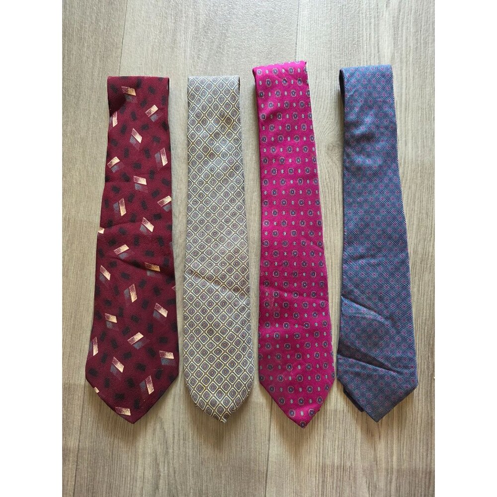 Lot Of 4 Mens Silk Ties By Remington & Neil Martin Italy